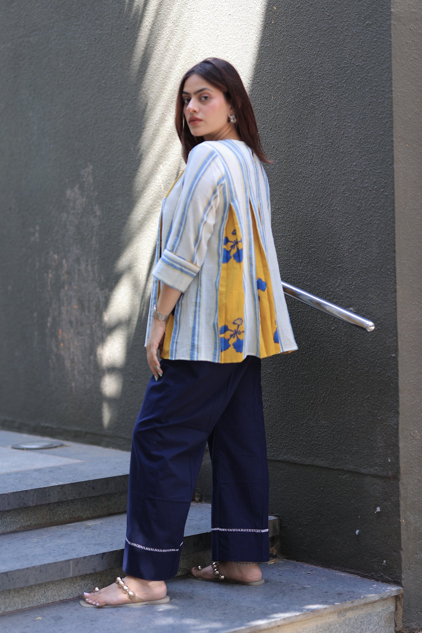 Mustard yellow Kusum Kala Cotton Co-ord Set