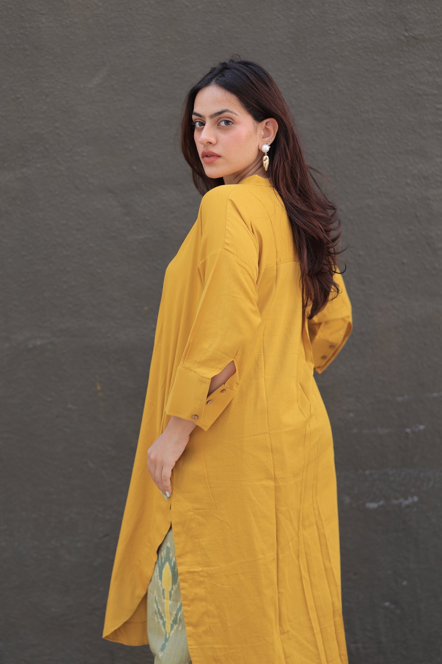 Mustard Yellow Any-Fit Kurta Shirt
