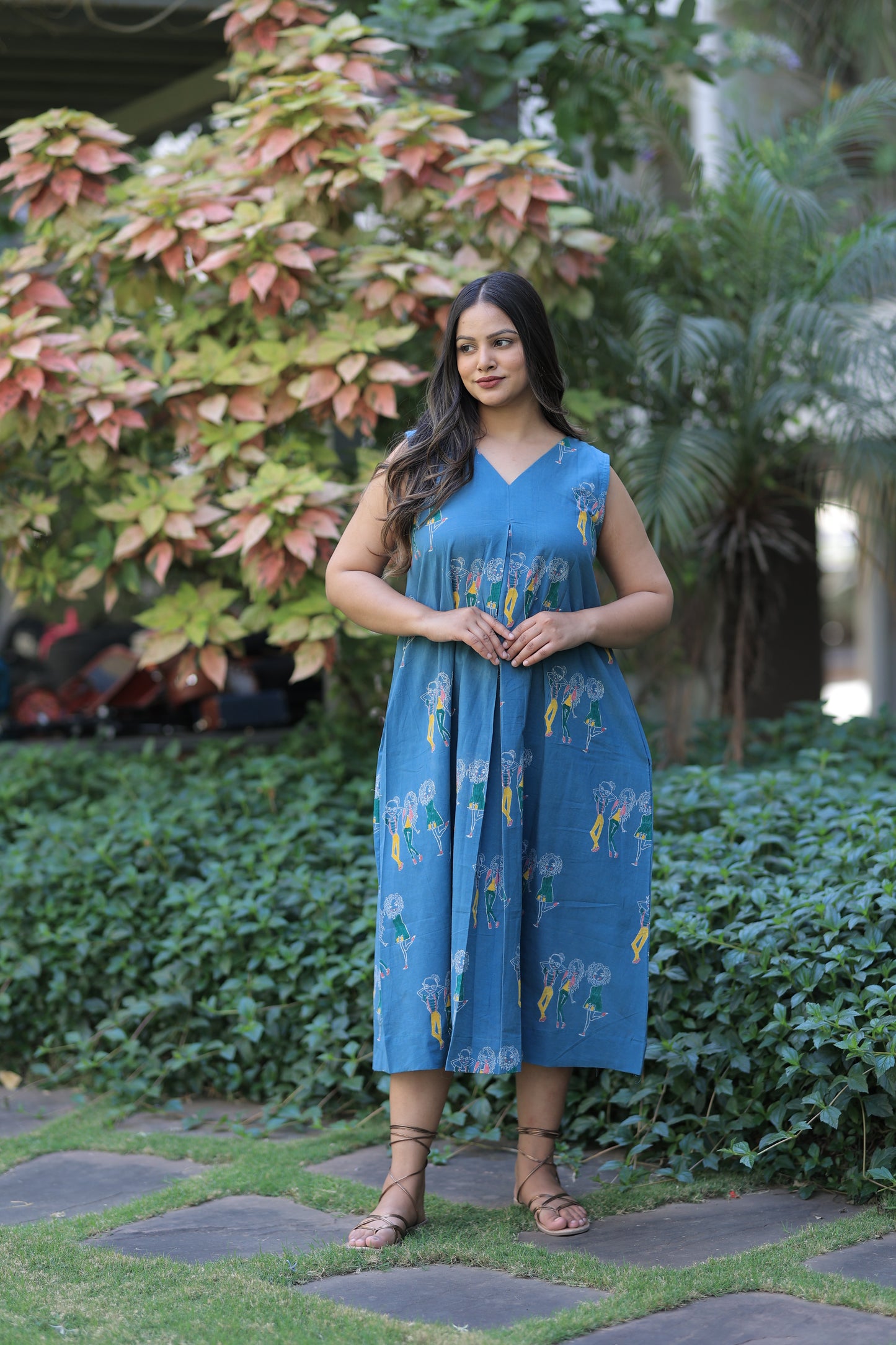 Teal 3 girls summer dress