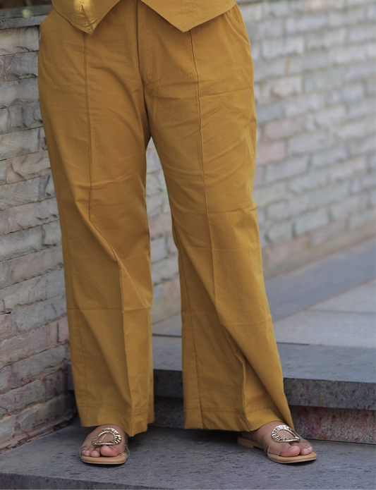 Bottom - Vest Summer Co-ord Set - Mustard