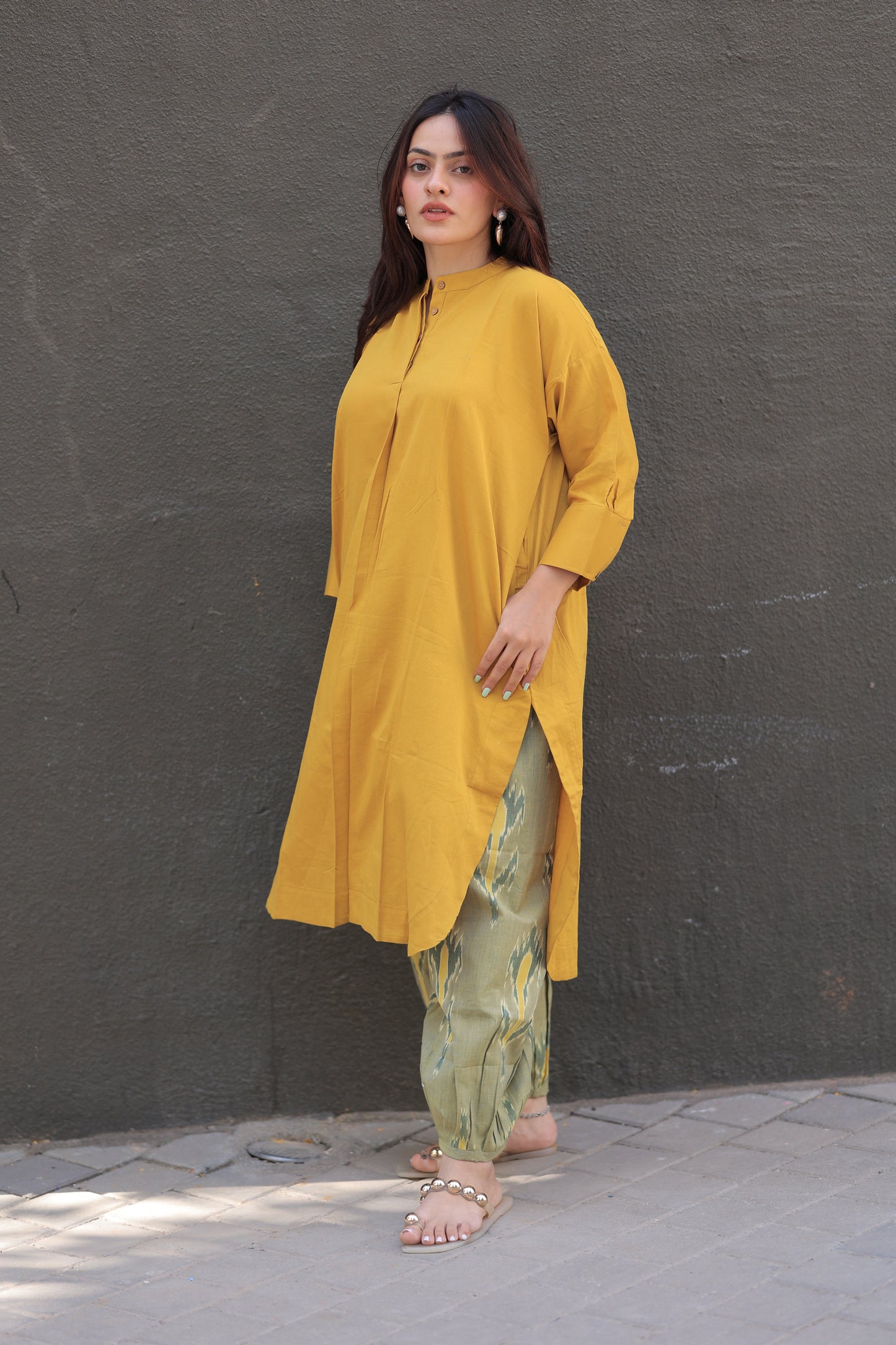 Mustard Yellow Any-Fit Kurta Shirt