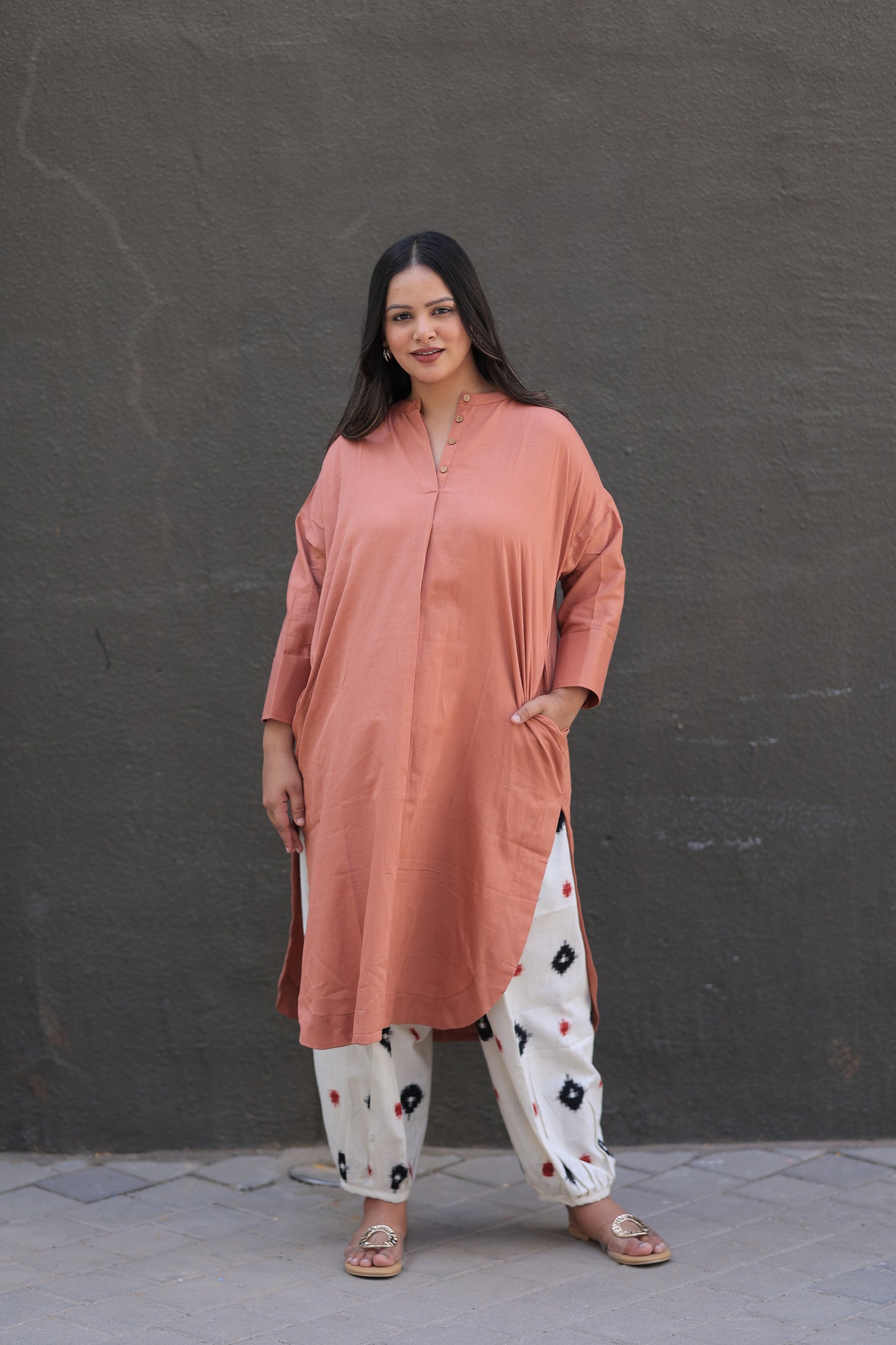 Nude Pink Any-Fit Kurta Shirt