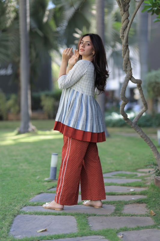 Black Indigo Kala Cotton Striped Co-ord Set