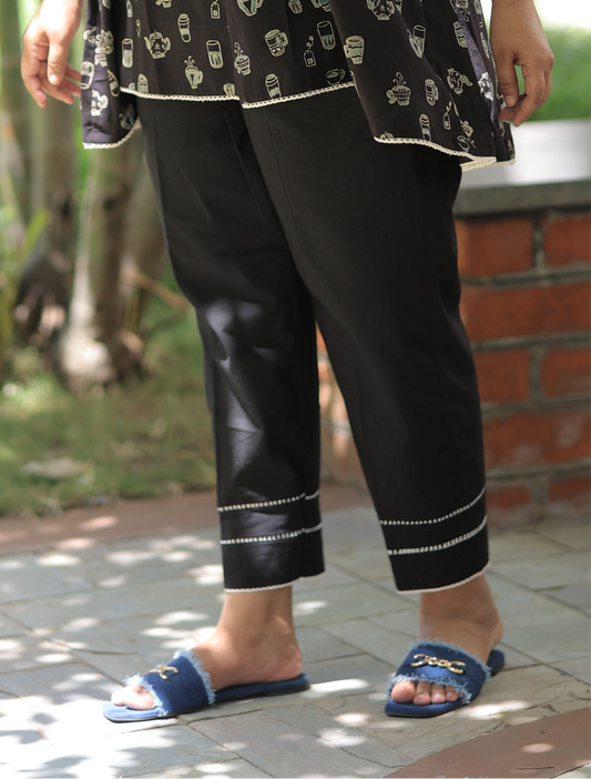 Bottom - Coffee Cup Summer Co-ord Set - Rustic Black