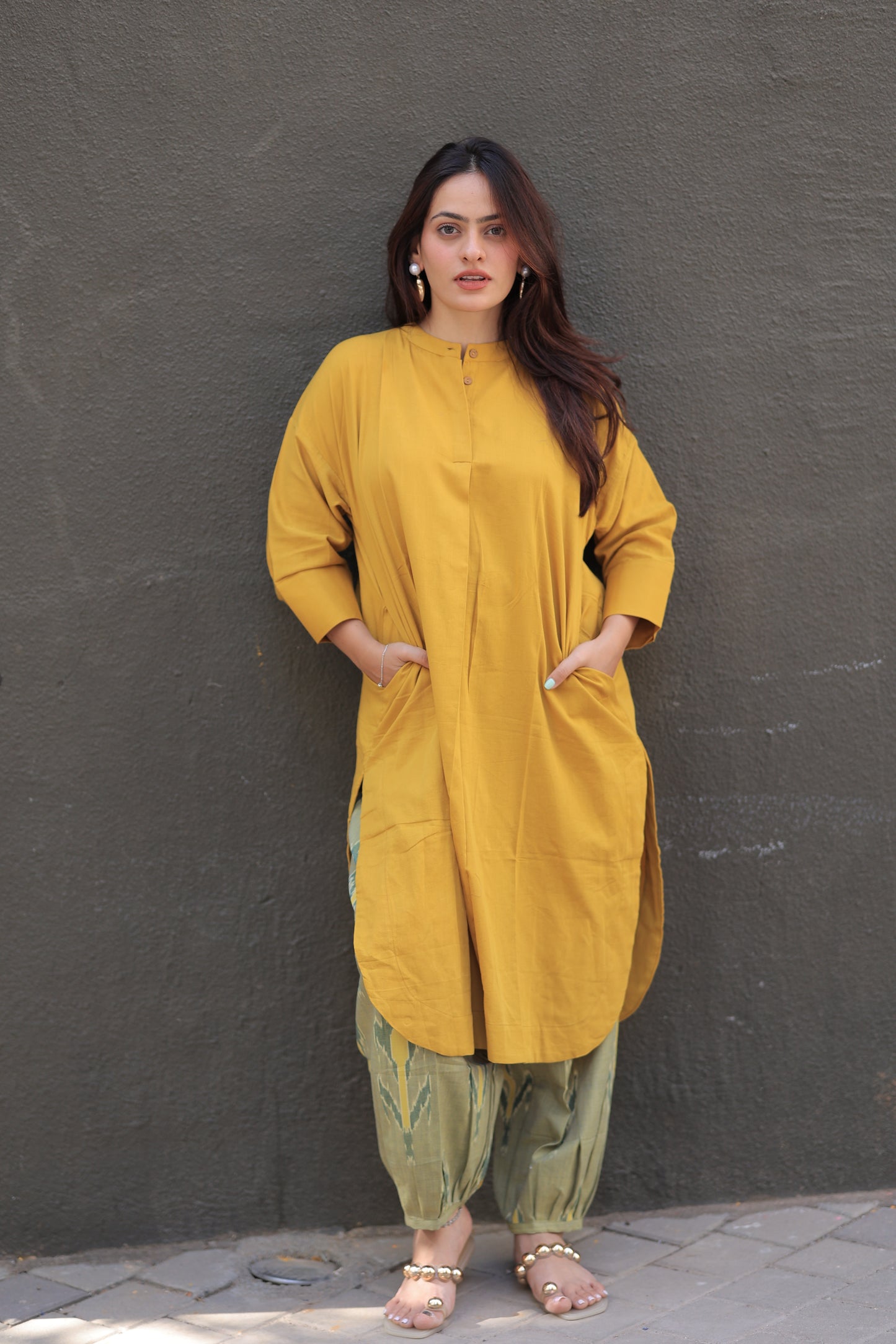 Mustard Yellow Any-Fit Kurta Shirt