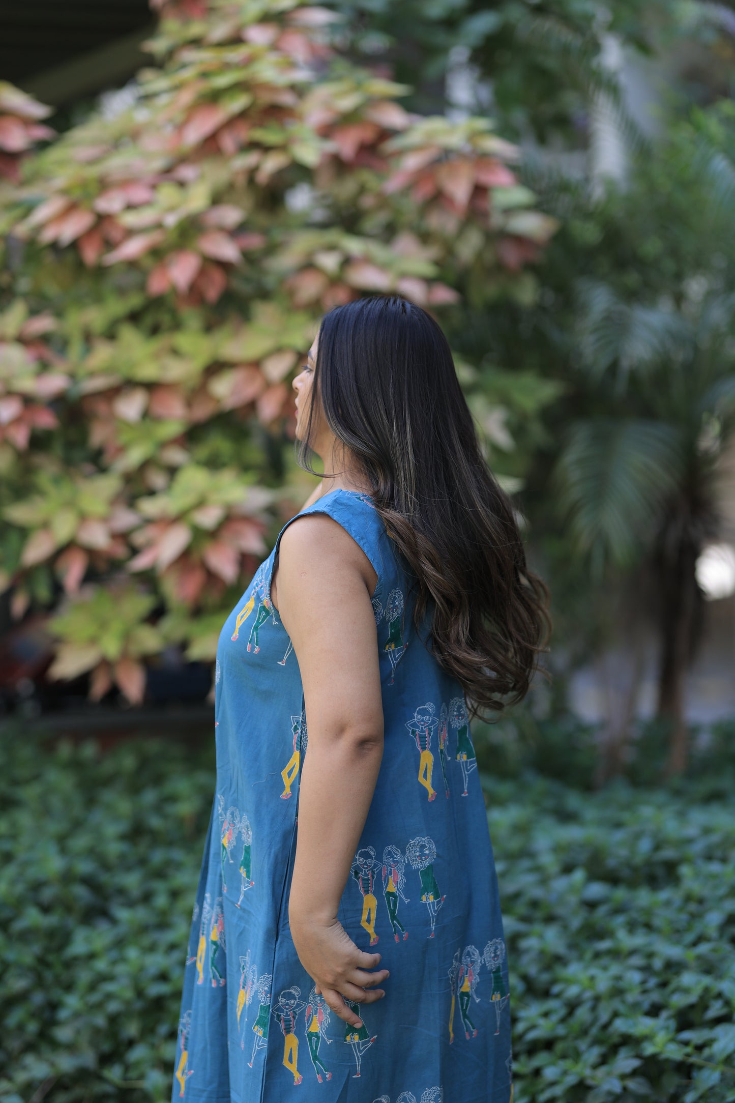 Teal 3 girls summer dress
