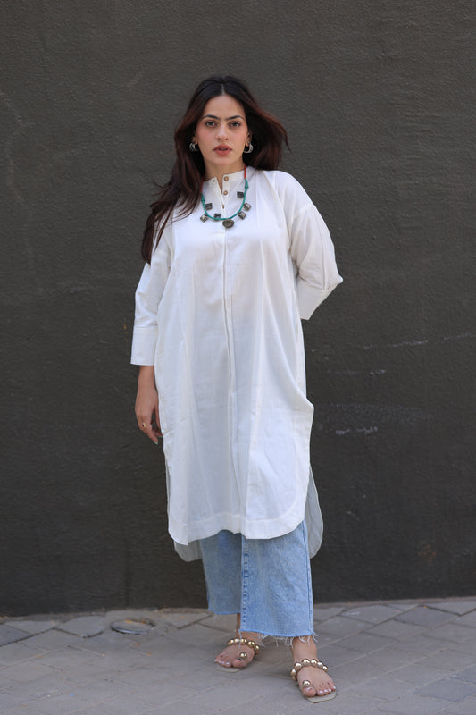 White Any-Fit Kurta shirt