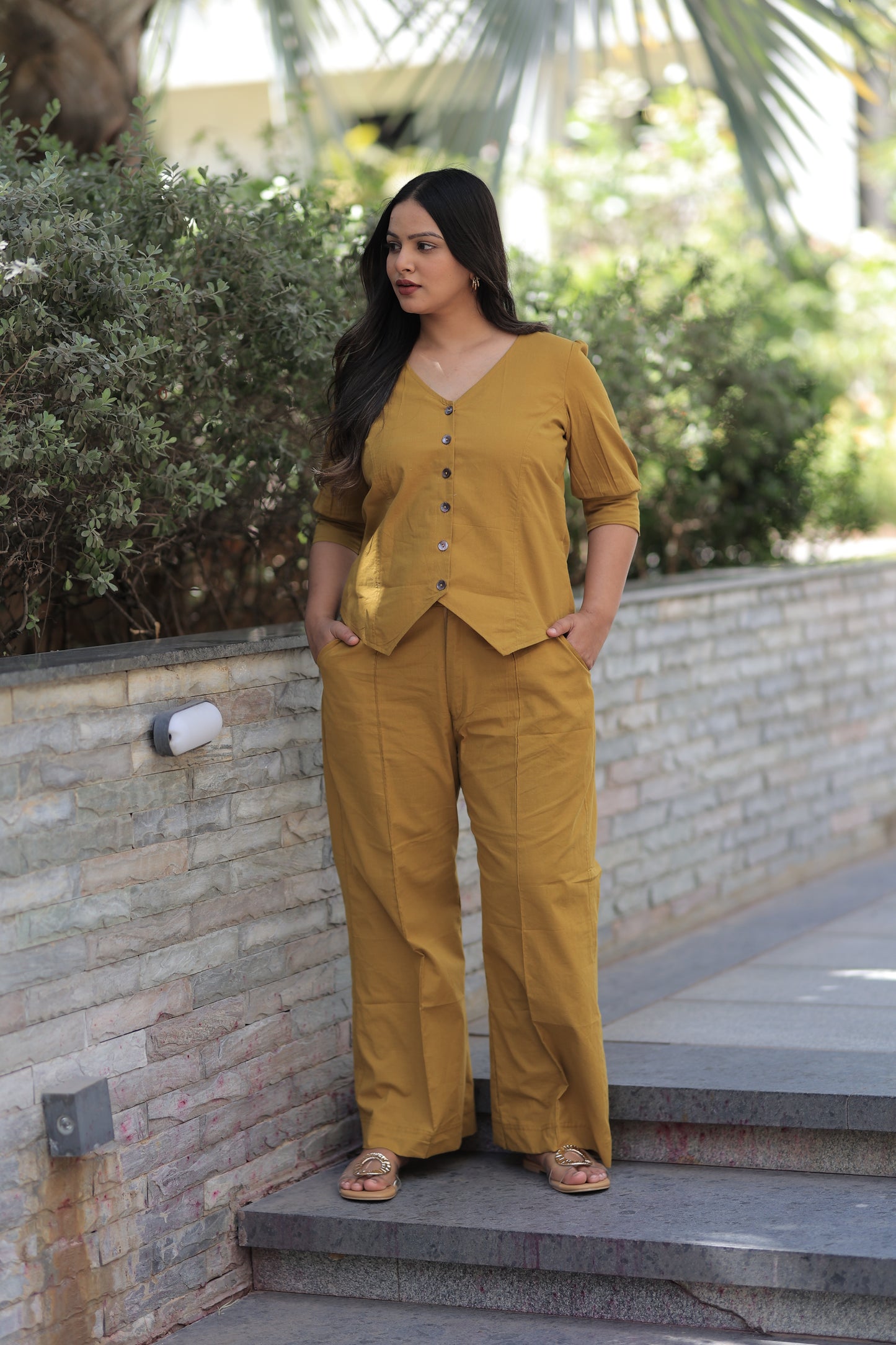 Vest Summer Co-ord Set - Mustard