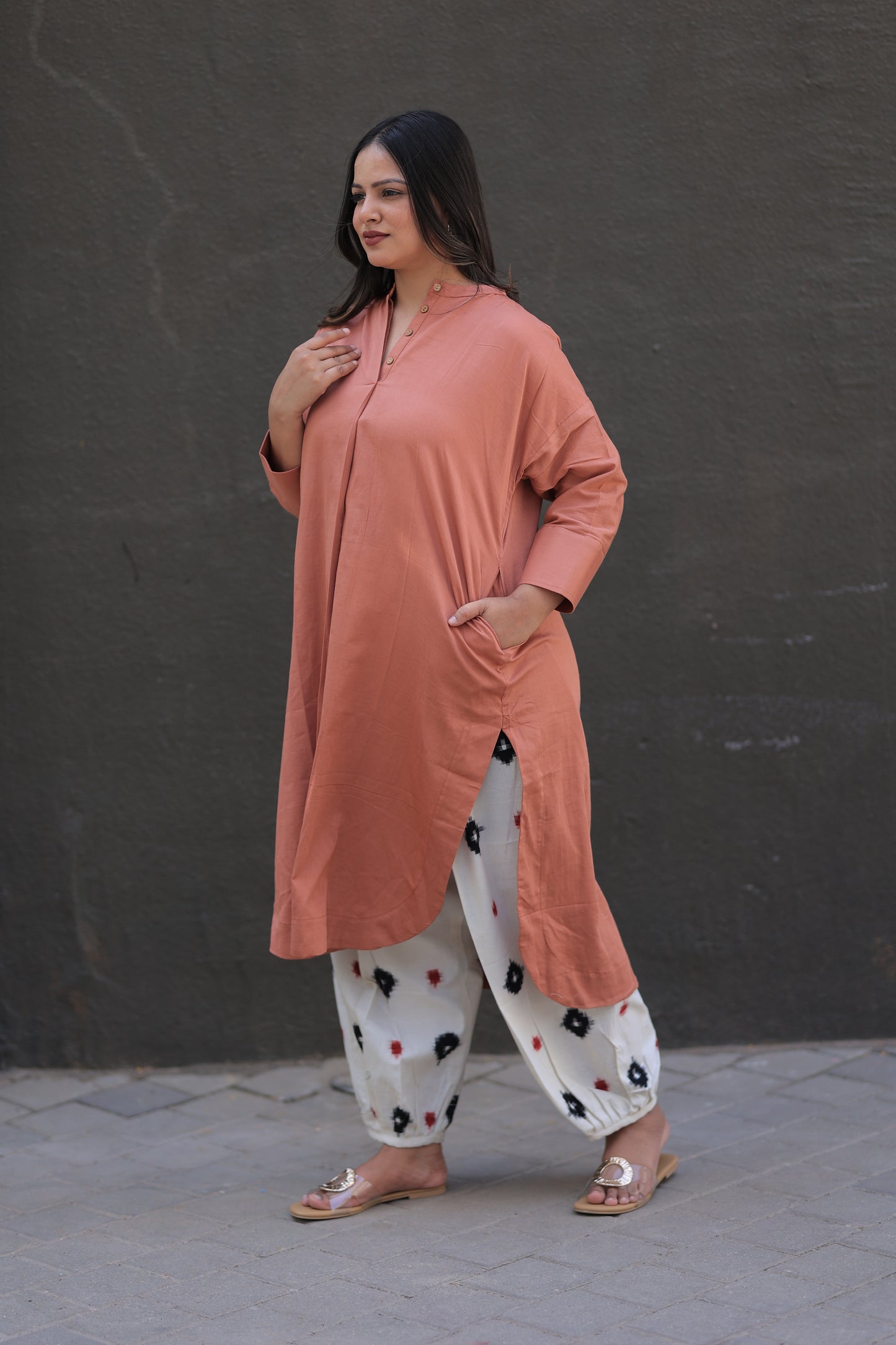 Nude Pink Any-Fit Kurta Shirt