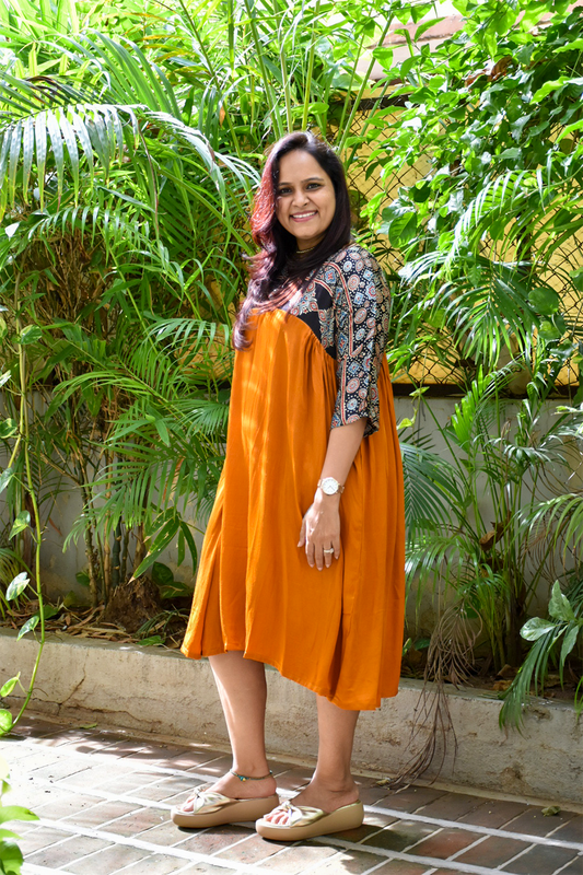 Black Ajtakh with haldi yellow modal dress