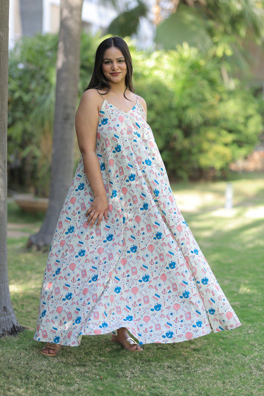 Travel Blog Beach Maxi Dress - White