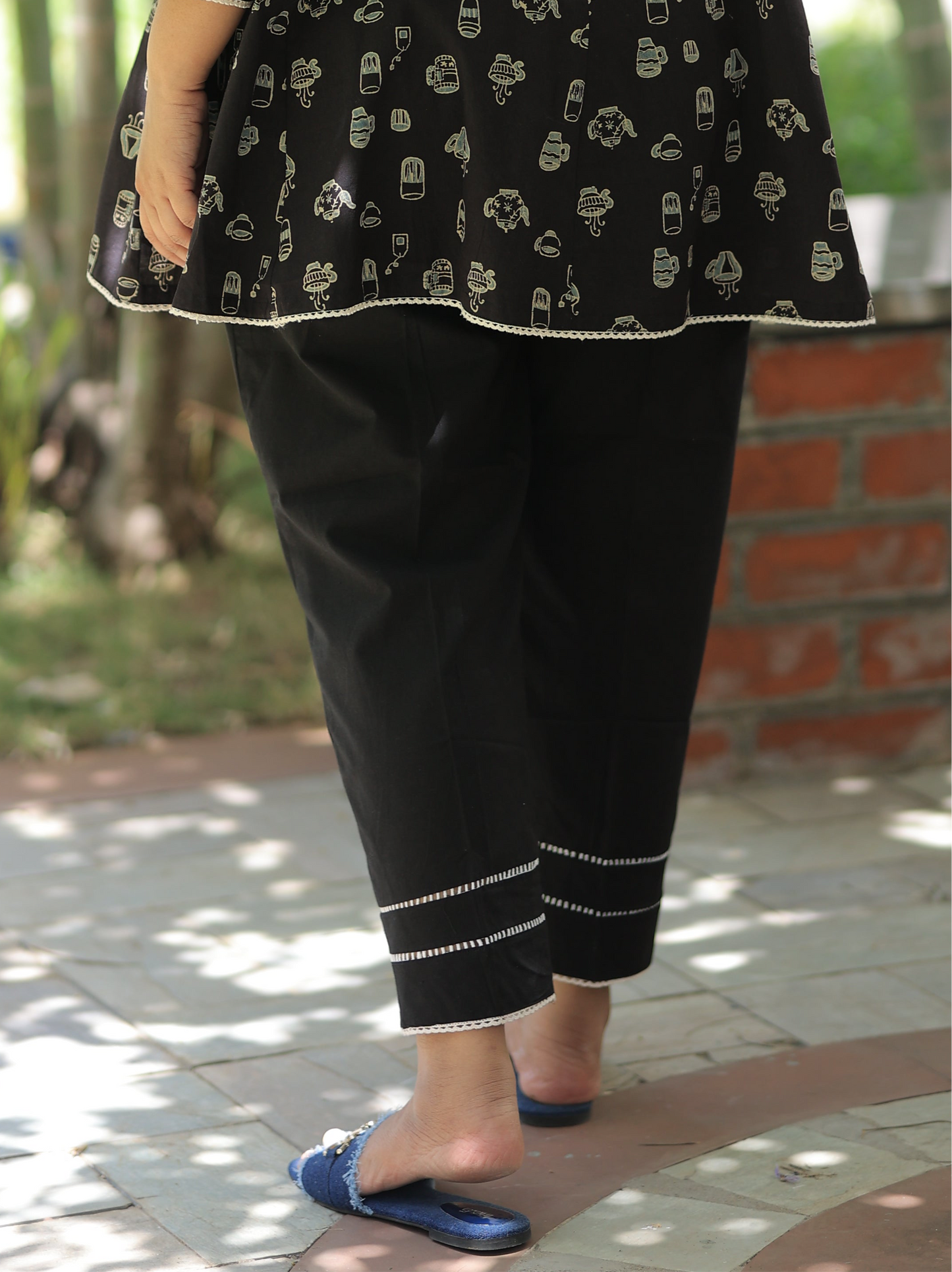 Bottom - Coffee Cup Summer Co-ord Set - Rustic Black