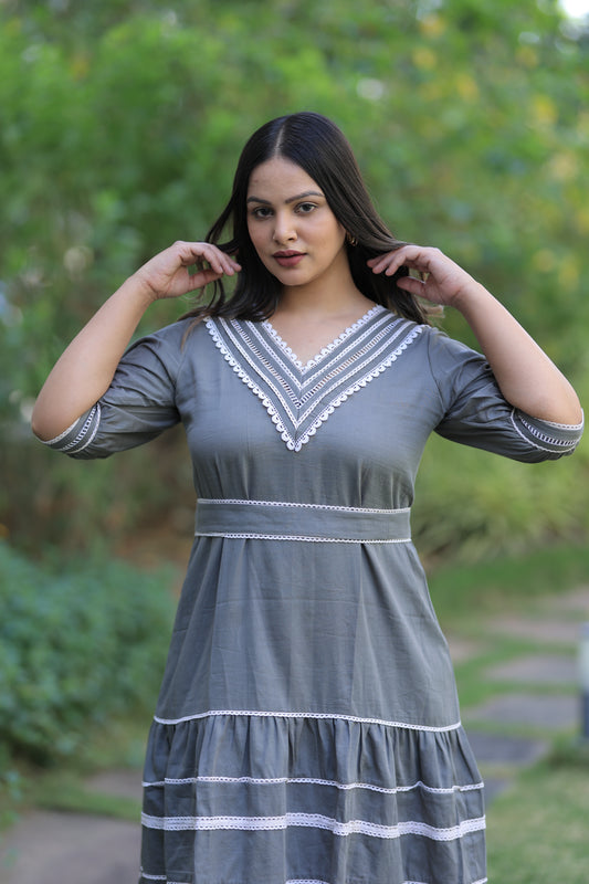 Crochet Lace Midi Summer Dress