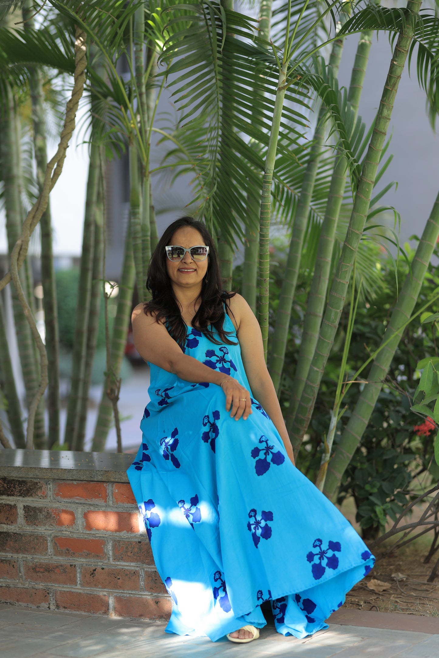 Kusum Print Beach Dress - Ocean Blue