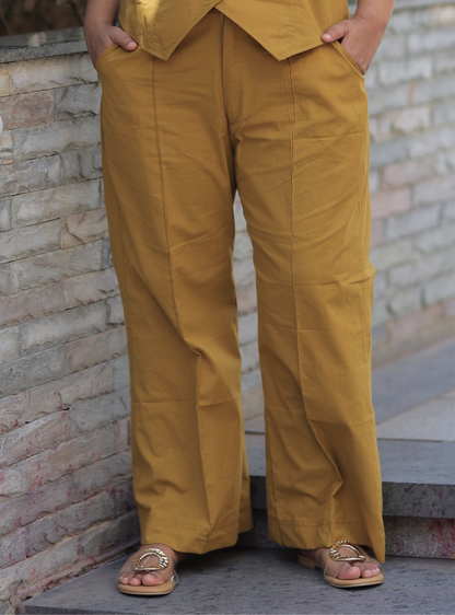 Bottom - Vest Summer Co-ord Set - Mustard