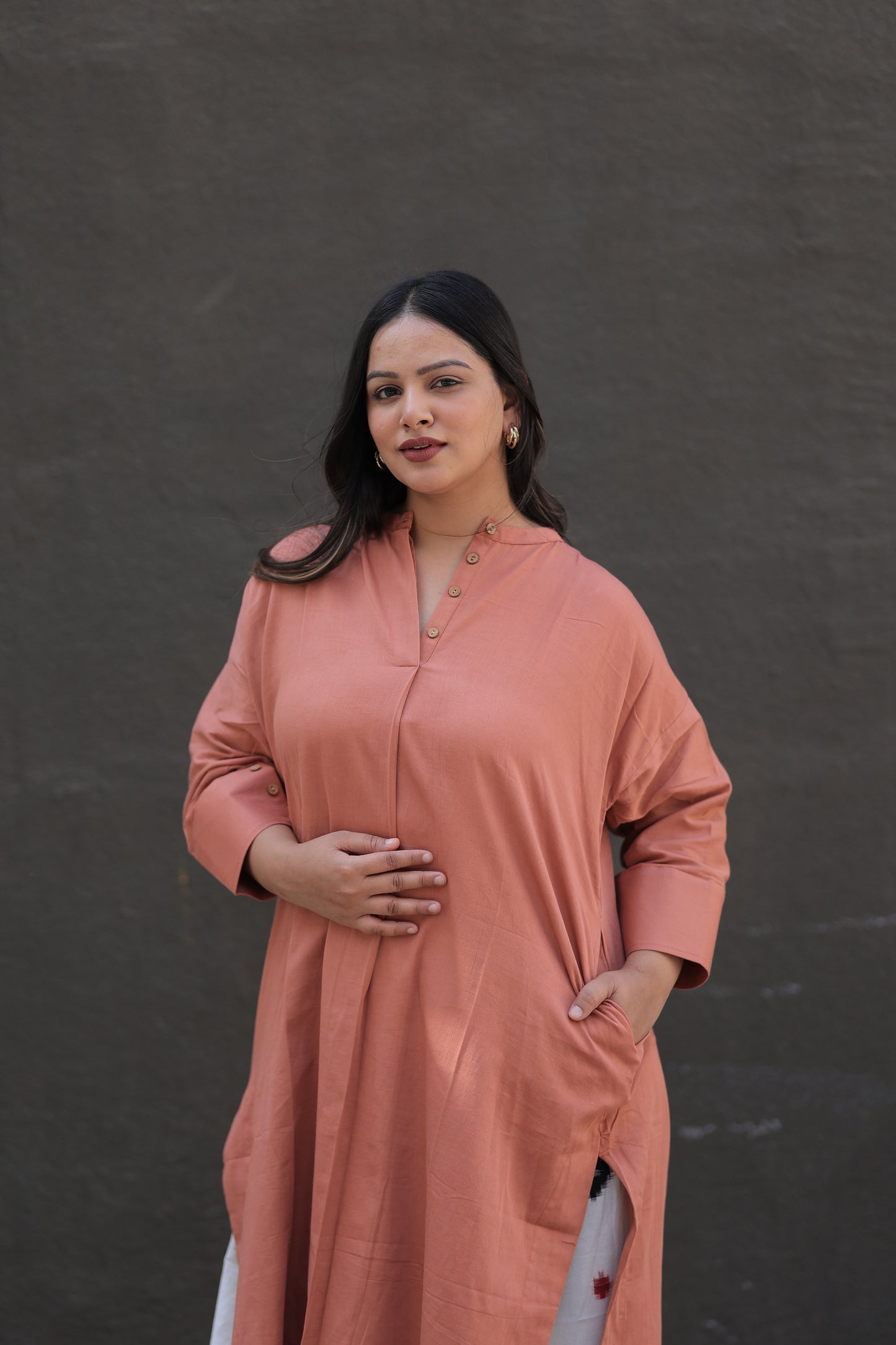 Nude Pink Any-Fit Kurta Shirt