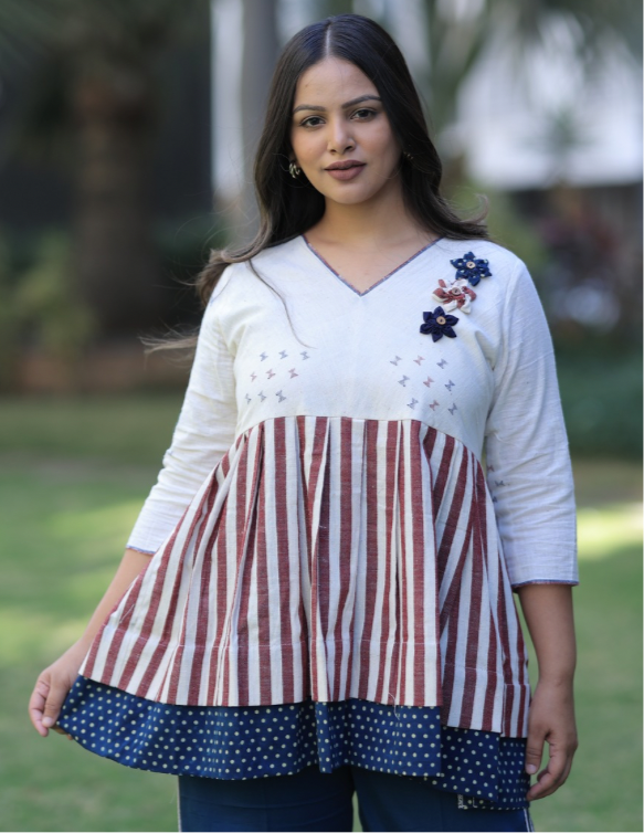 Tops - Madder Kala Cotton striped Co-ord Set
