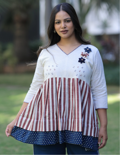 Tops - Madder Kala Cotton striped Co-ord Set