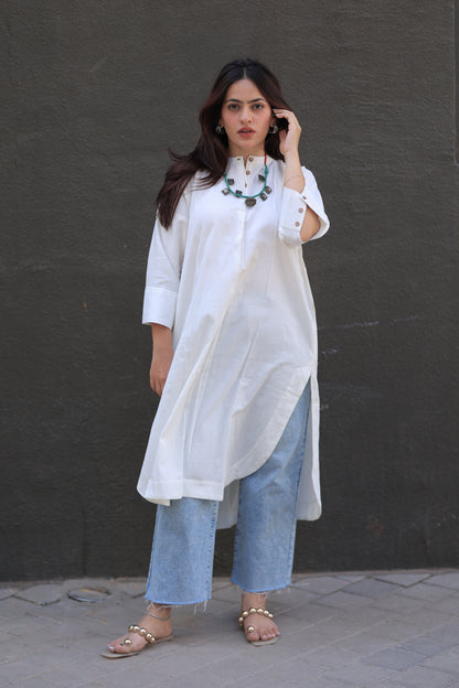 White Any-Fit Kurta shirt