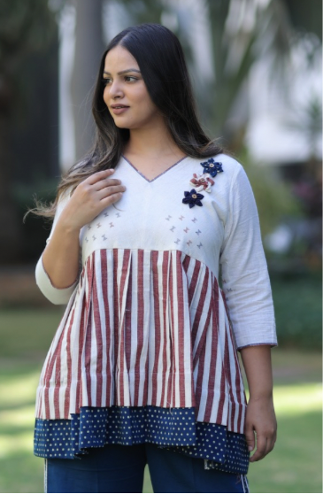 Tops - Madder Kala Cotton striped Co-ord Set