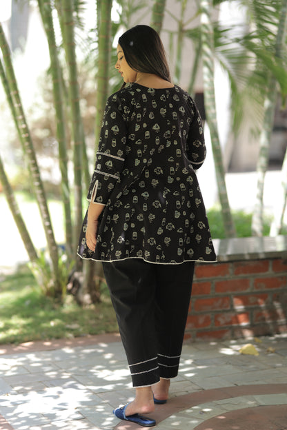 Coffee Cup Summer Co-ord Set - Rustic Black