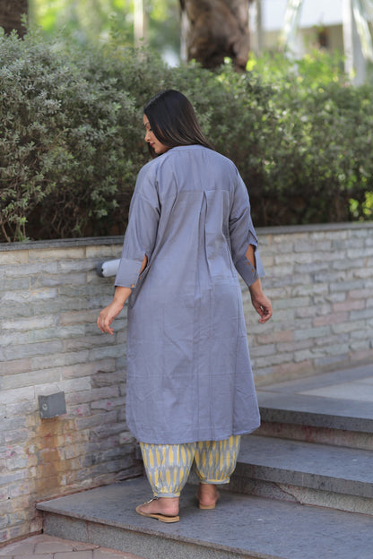 Cool Grey Any-Fit Kurta Shirt