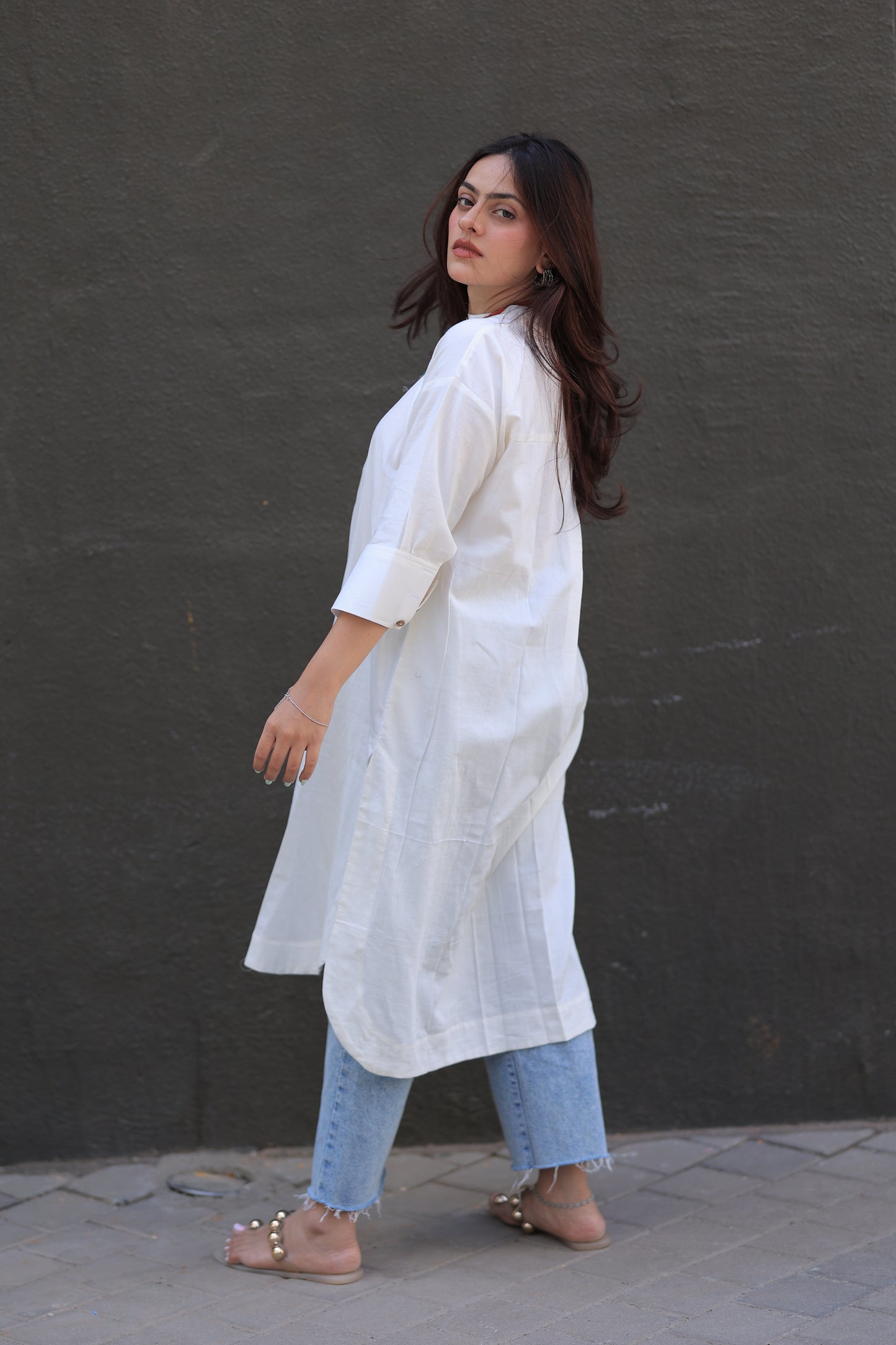 White Any-Fit Kurta shirt