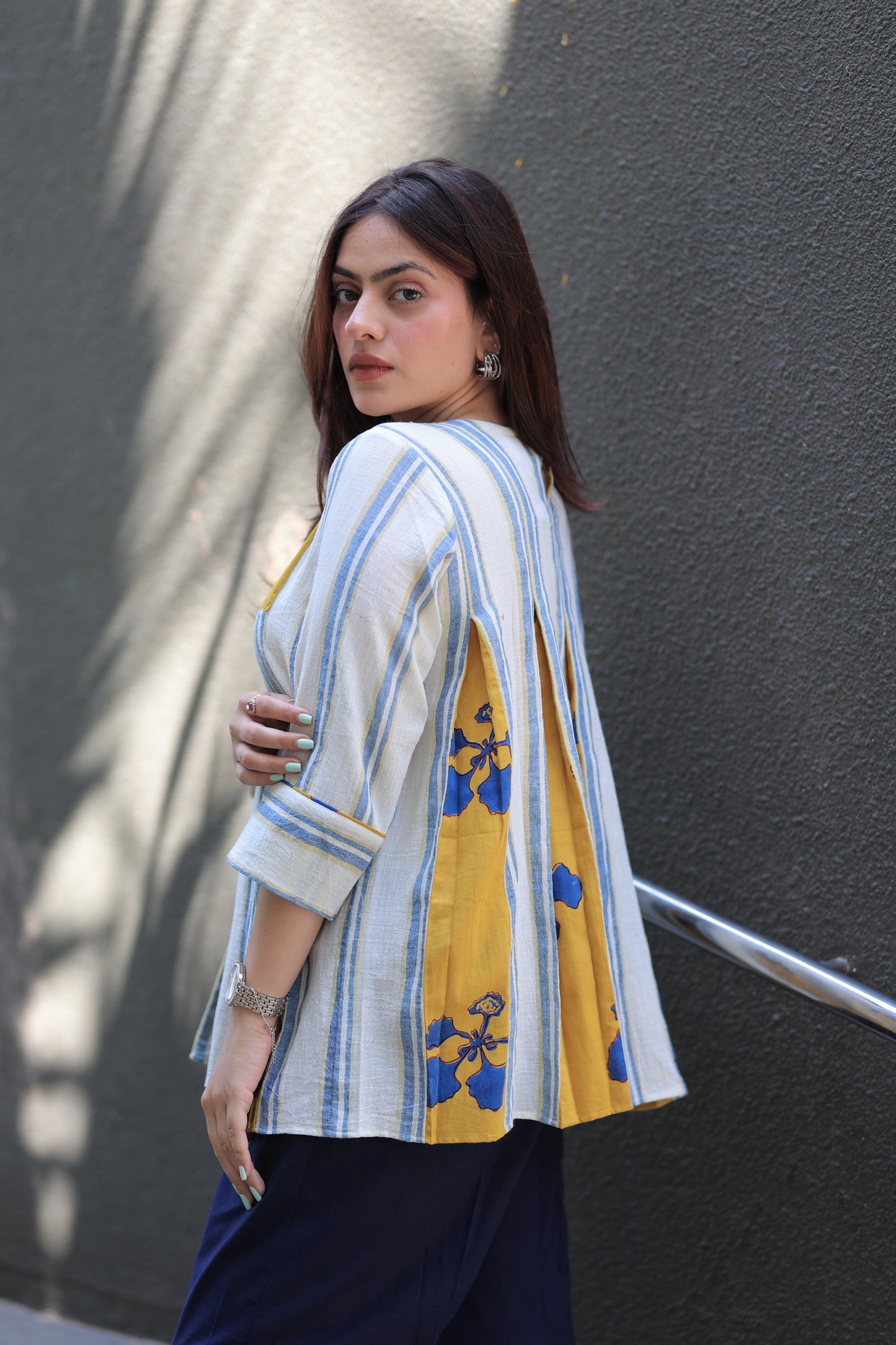 Mustard yellow Kusum Kala Cotton Co-ord Set