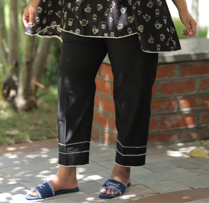Bottom - Coffee Cup Summer Co-ord Set - Rustic Black