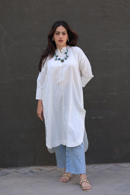 White Any-Fit Kurta shirt