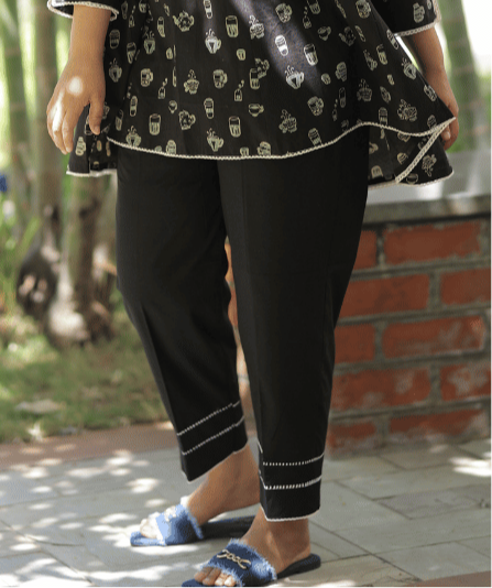Bottom - Coffee Cup Summer Co-ord Set - Rustic Black