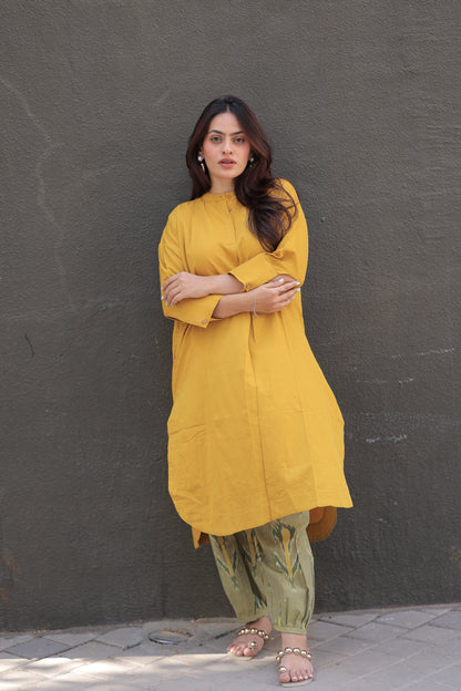 Mustard Yellow Any-Fit Kurta Shirt