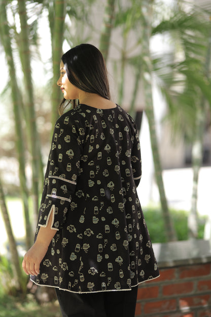 Coffee Cup Summer Co-ord Set - Rustic Black