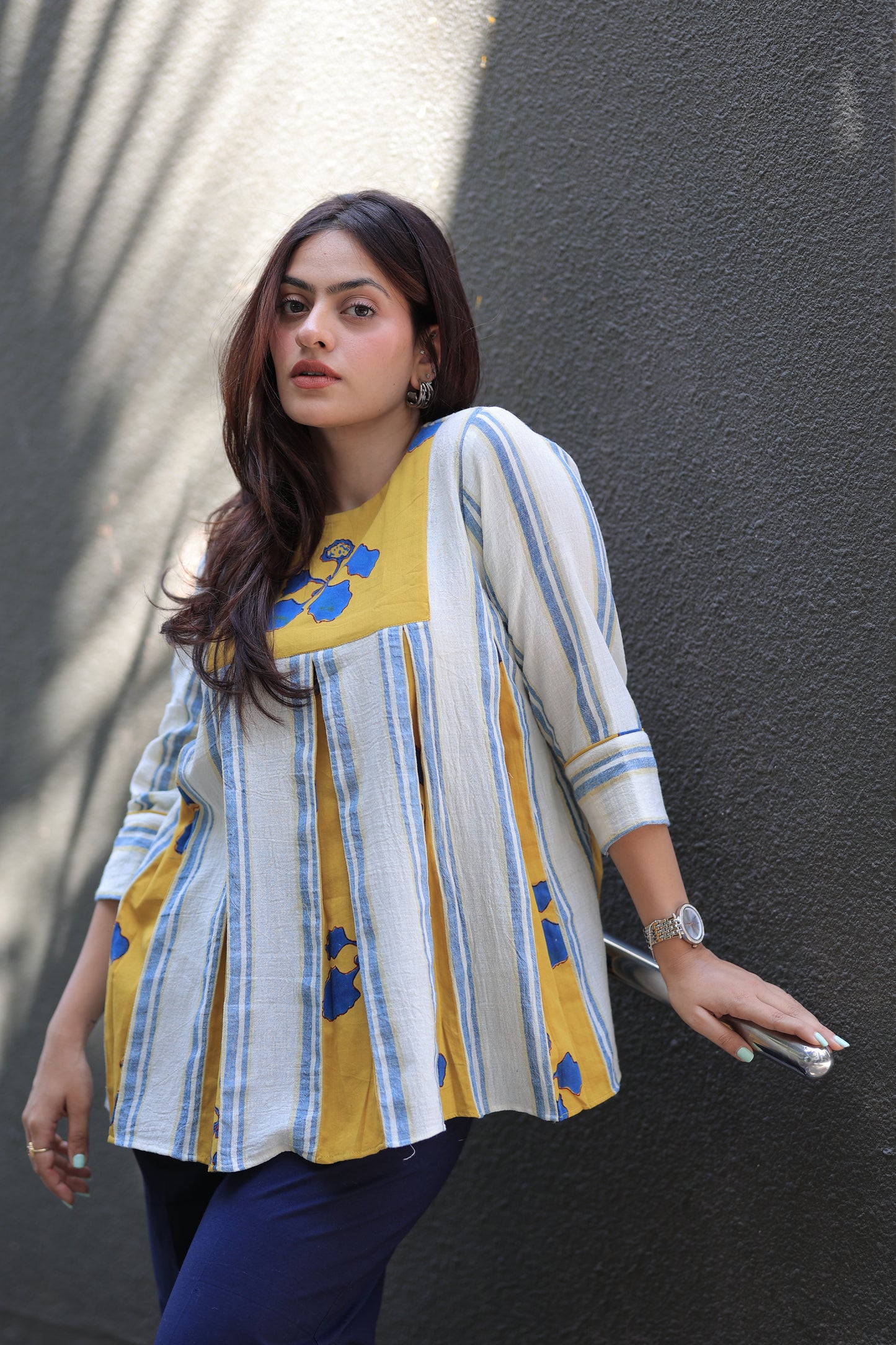Mustard yellow Kusum Kala Cotton Co-ord Set
