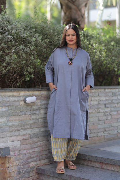 Cool Grey Any-Fit Kurta Shirt