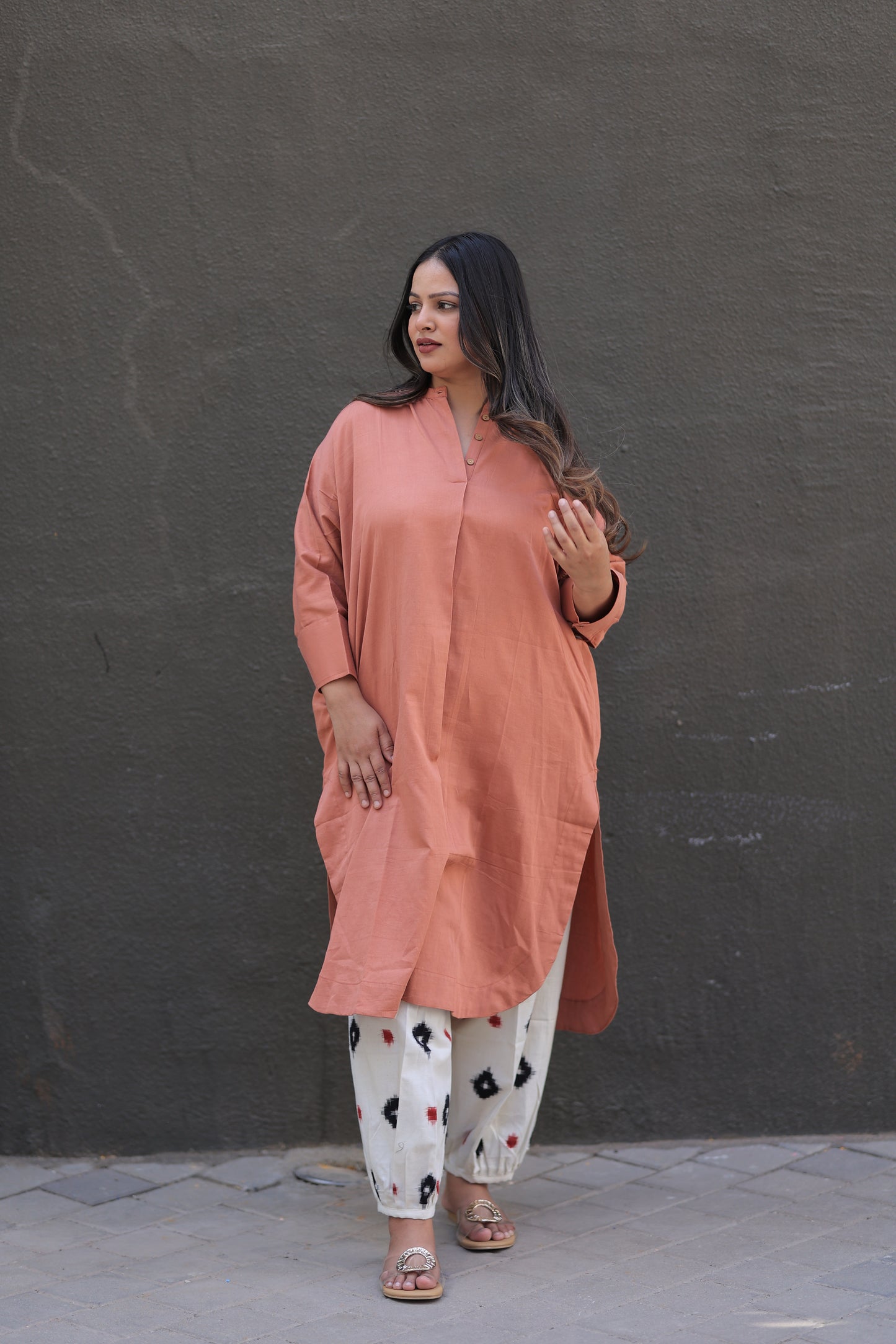 Nude Pink Any-Fit Kurta Shirt