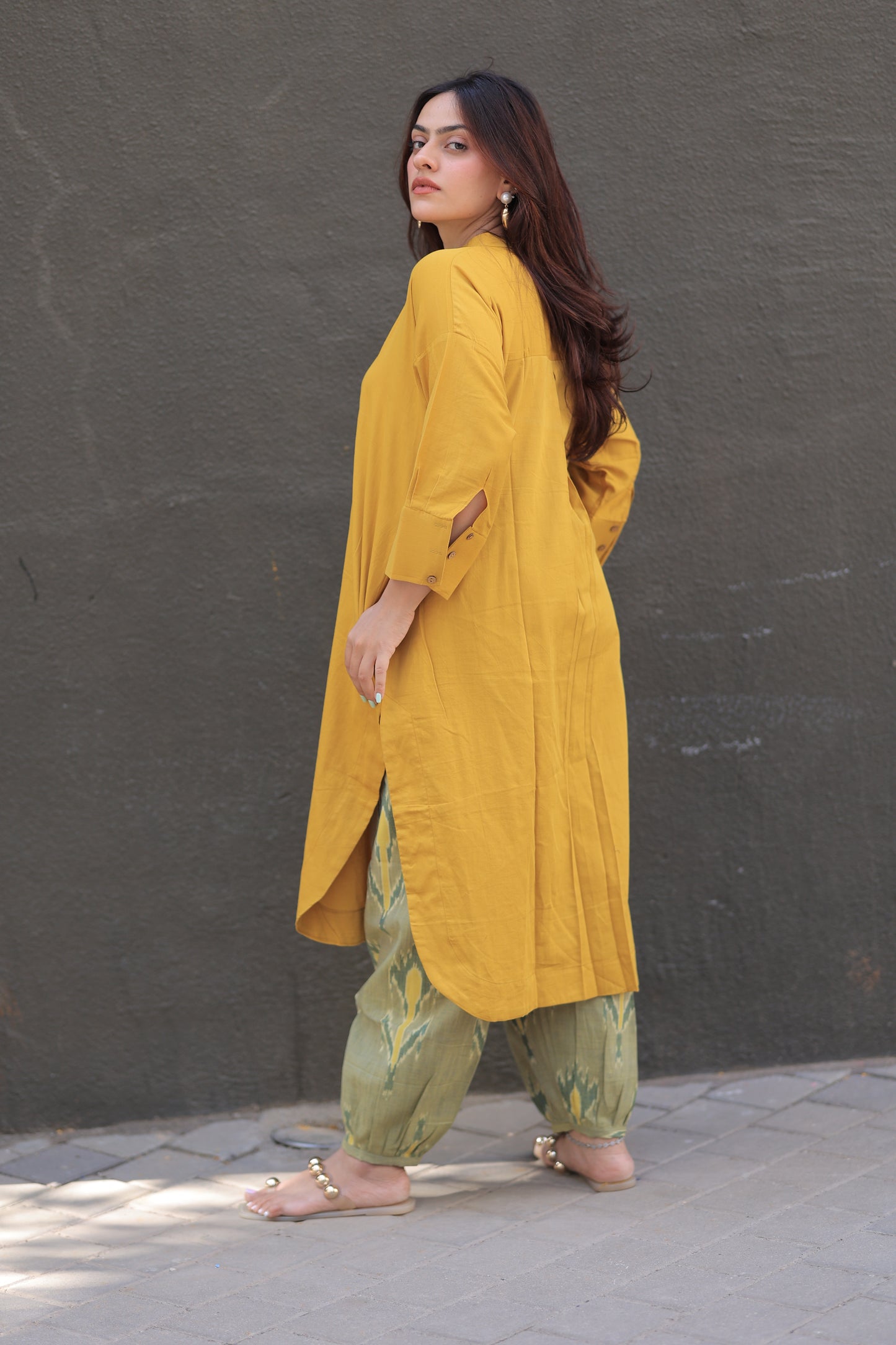 Mustard Yellow Any-Fit Kurta Shirt