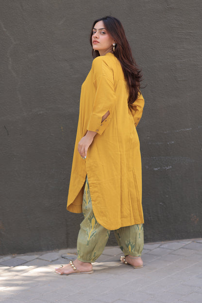 Mustard Yellow Any-Fit Kurta Shirt