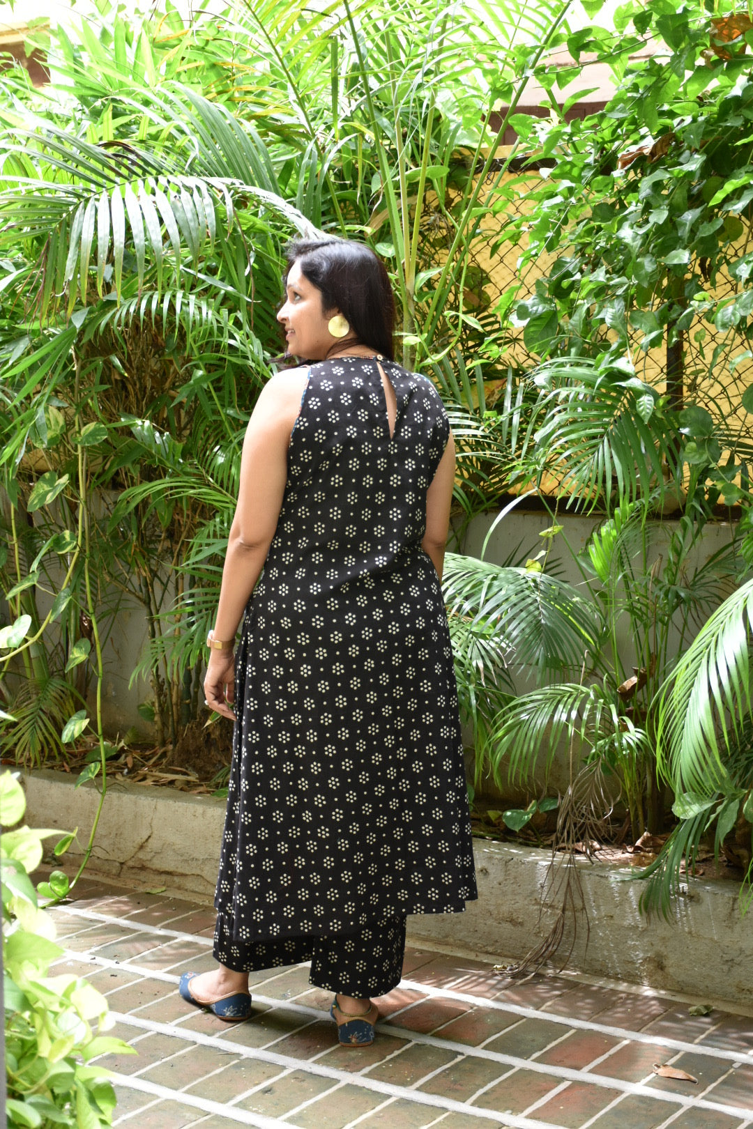 Madder Long Kurta Pants Set (Black)