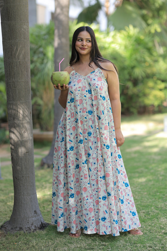 Travel Blog Beach Maxi Dress - White