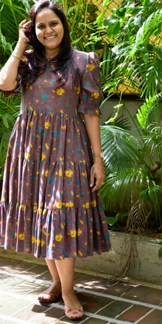Burgundy Travel Blog Frill Dress